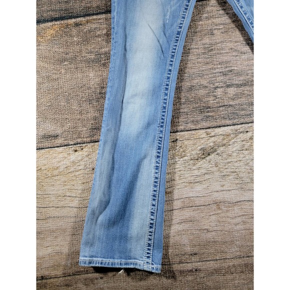 Miss Me Distressed Boot Cut Rhinestone  Denim Jeans 29x34 - Picture 8 of 12